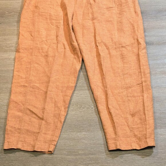 Eileen Fisher Womens Large 100% Organic Linen Lantern Pants Ankle Elastic Waist - Picture 8 of 8